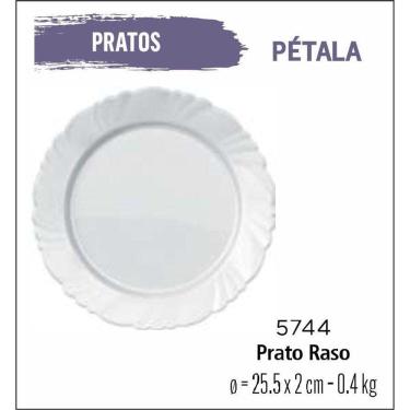 Imagem de Jogo De Prato Pétala 04 Pratos Rasos - 26Cm Branco