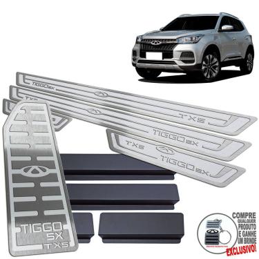 Imagem de Descanso Soleira Tiggo 5X TXS 2019 A 2022 Prata Alto Relevo