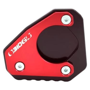 Imagem de BYYINGSUS Acessórios de modificação de motocicleta placa de extensão de suporte lateral para pé almofada de ampliação compatível com G310R 2017-2018 (vermelho)