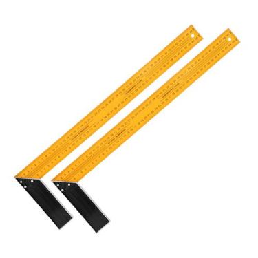 Imagem de KIT 2 Esquadros Metálico 50cm 20pol Para Marcenaria E Serralheria Milí