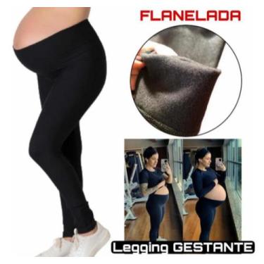 Imagem de Calça Flanelada P/ Gestante Plus Size Legging Roupa Grávida - Wild Con