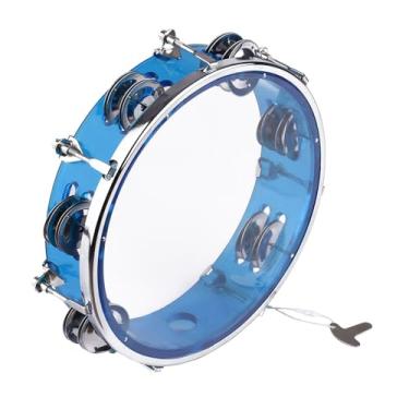 Imagem de Mingzhe Tamborina de Pandeiro Portátil de 8 Polegadas Com Jingles de Linha Dupla para Percussão Musical, Ideal para Festas Jogos Infantis (Azul)