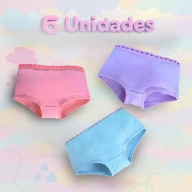Imagem de Calcinha Infantil Boxer Kit 6 Und - Upy Store, 4, Sortido
