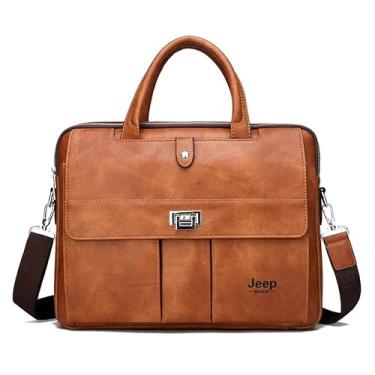 Imagem de Maleta Executiva Buluo Mod: Jp6681-4 Couro 15 Polegadas (Marrom Claro)