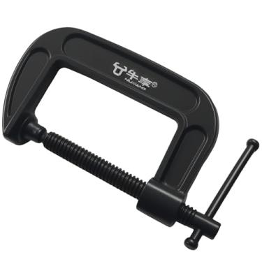 Imagem de Aracombie Grampo C de 7,6 cm, braçadeira de metal preto de força industrial para marcenaria, soldagem e aplicações automotivas, peça única com alça em T deslizante para máxima estabilidade