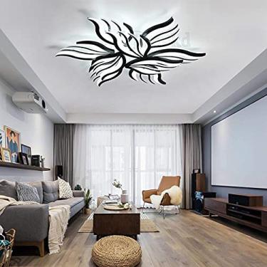 Imagem de Luzes de teto LED Sala de estar Quarto Lâmpada de teto Moderna Regulável com controle remoto Luminária de sala Iluminação embutida Flor Acrílico Sombra Design Lustre Quarto infantil Cozinha
