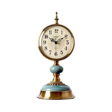 Imagem de Relógio de mesa criativo relógio de prateleira grande decoração de casa, relógio de mesa silencioso sem tique-taque para decoração de sala de estar, quarto, cabeceira, prateleira relógio de mesa