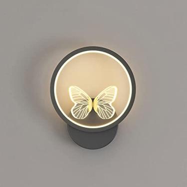 Imagem de Luminária de parede LED, arandelas de parede modernas, luminária de parede em forma de borboleta, luminária de cabeceira de 13 W compatível com sala de estar, mesa de cabeceira, luminária de