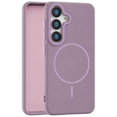 Imagem de Callyue Capa roxa para Samsung Galaxy S24 FE, [compatível com Magsafe], capa protetora macia antiderrapante à prova de choque para Samsung S24 FE