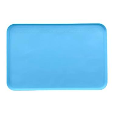 Imagem de KiBcsLic Tapete de pintura de silicone Tapete de arte de silicone Jogo americano de resina Artesanato líquido Antiderrapante Fácil de limpar Lavável Faça você, Azul