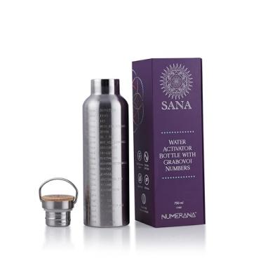 Imagem de SANA Garrafa de água Grabovoi 750 ml, garrafa ativadora de água com números Grabovoi gravados, garrafa de camada dupla, focada na saúde (versão 2.0) da Numerana