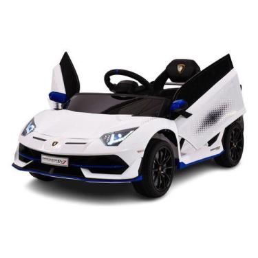 Imagem de Carrinho Elétrico Infantil Lamborghini 12V Branco - Good Mood