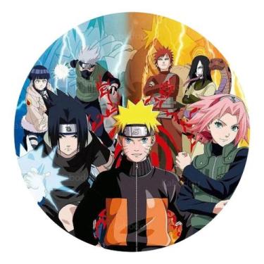 Imagem de Painel Redondo Capa Festa Infantil Kakashi Anime Luta - NoBrand, Kakas