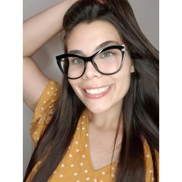 Imagem de Armação Óculos Grau Feminino Gatinho Cassandra 2.0 Preta - Palas Eyewe