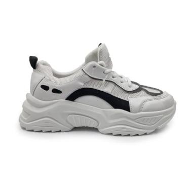 Imagem de Tênis femininos multicoloridos brancos com plataforma de 5 cm - Lightb