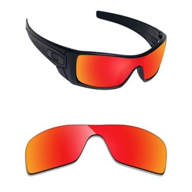 Imagem de Alphax Lentes de reposição polarizadas espelhadas vermelho fogo para óculos de sol Oakley Radar Plate OO9495D