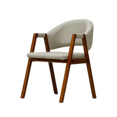 Imagem de Cadeira De Jantar Estofada Essencial Base Madeira Maciça Veludo - Divi