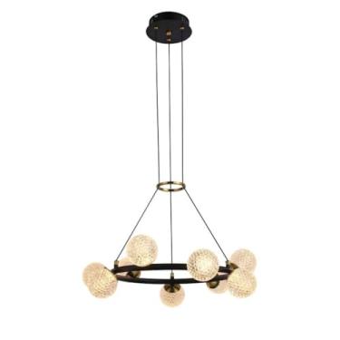 Imagem de PENDENTE SPIRIT DOURADO/PRETO E TRANSPARENTE (D)60CM (A)15CM 9X3W 3000K 1620LM LED