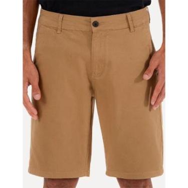 Imagem de Bermuda King & Joe Masculina Sarja Slim Elastano Cáqui-Masculino