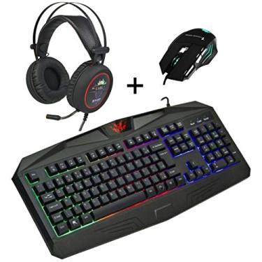 Imagem de TECLADO GAMER ILUMINADO COM LED USB ERGOMICO COM SUPORTE PARA AJUSTE DE ALTURA