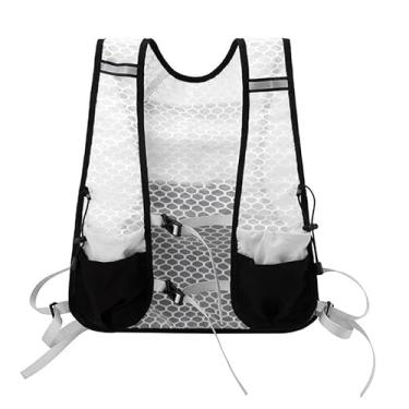 Imagem de Pegciuho Colete de Hidratação com Vários Bolsos, Colete de Corrida Respirável com Fivela Dupla E Nylon Seguro, Adequado para Corrida E Esportes Ao Ar Livre, White S 40x30x1cm