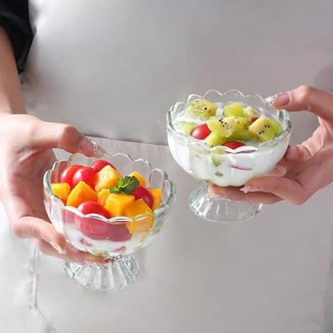 Imagem de 1 xícara de vidro para sobremesa de frutas, pudim de sorvete, tigelas transparentes, utensílios de cozinha, acessórios para recipientes de mesa 9 x 7 cm