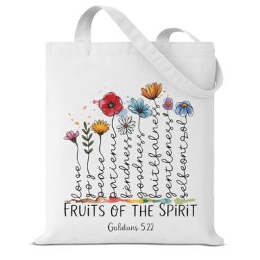 Imagem de Bolsa feminina cristã fofa bíblia reutilizável bolsa de ombro para compras, trabalho, academia, viagem, igreja
