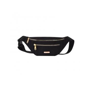 Imagem de Bolsa transversal de tecido Oxford frontal no peito, Preto, Moderno