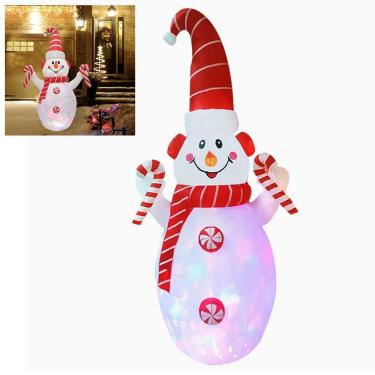 Imagem de Boneco de Neve Inflavel Natal Natalino Iluminado Grande Decoraçao Festa Casa Jardim Comercio Shopping Loja