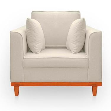 Imagem de Poltrona Grande para Sala Confortável Beny Reforçada Linho