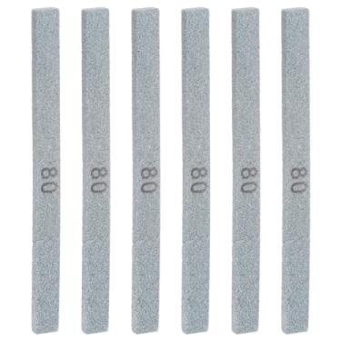Imagem de 6 peças de pedras de amolar, gramatura 80, 15 cm x 1,2 cm x 0,6 cm, faca retangular de carboneto de silicone verde