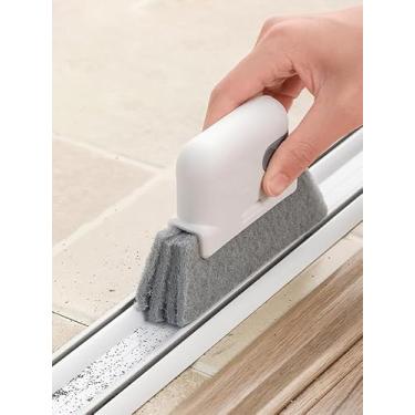 Imagem de 2 peças de limpador de janela mágica - ferramenta de limpeza de peitoril de janela, escova de limpeza de ranhura de janela para tampas de janela, lacunas e linhas de azulejo