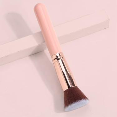 Imagem de 1 pincel de base de topo plano, adequado para base líquida, sem costura e não absorve pó (ouro rosa)