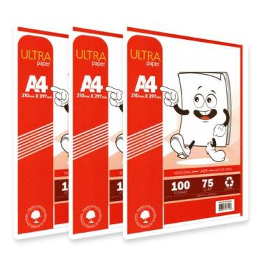 Imagem de Papel sulfite A4 branco 75g Ultra Paper com 300 folhas - Máxima