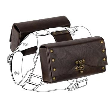 Imagem de EpicCos Acessório de arnês medieval para cães, bolsa dupla para uso com arreios para cães, tamanho único (marrom B)