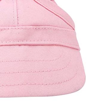 Imagem de Cryfokt Capinha de Estimação, Chapéu de Estimação Fofo Sunbonnet Stripe Ajustável Cachorro Pet Cat Baseball Outdoor Cap Pet Sunbonnet Summer Travel Sport Hat Outdoor Cap, para Animais de (S)