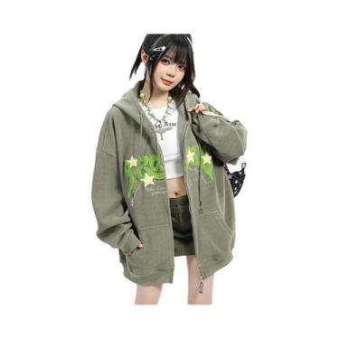 Imagem de Moletom Feminino Com Capuz E Bordado, Manga Longa, Estilo Solto, Haraj