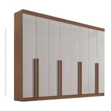 Imagem de Guardaroupa Casal Daymond Castanho Off White Ddoro 8 Pts DDoro Móveis 