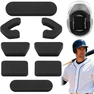 Imagem de TOBWOLF Acolchoamento universal de capacete de beisebol, 8 peças, kits de acolchoamento de capacete espesso de 2 cm para motocicletas, kits de almofadas de espuma de substituição de capacete macio