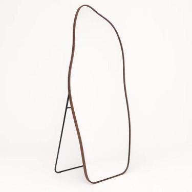 Imagem de Espelho Orgânico 170x70 Grande Corpo inteiro Com Moldura Alumínio Sala