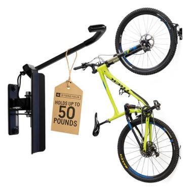 Imagem de StoreYourBoard Suporte de parede giratório para bicicleta, gancho de garagem, balanço de 90 graus, gancho vertical para bicicleta interno, armazenamento de bicicleta, suporte de bicicleta que