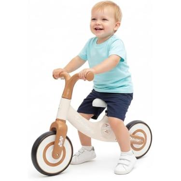 Imagem de Bicicleta de Equilíbrio Infantil Sem Pedal, Até 30kg, Assento Ajustável, Design Moderno, Marrom | Treinamento de Coordenação e Equilíbrio para Crianças