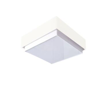 Imagem de Plafon Quadrado Vivare Md-3089 Cúpula Em Tecido 40x40cm - Bivolt Branco 127/220v
