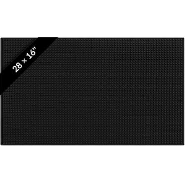 Imagem de Tioncy 1 tapete de bar para bancada, tapete de borracha antiderrapante, derramamento, coquetel, barman, restaurantes, barbearia, aparador de beleza, ferramentas, preto (71 x 40 cm)