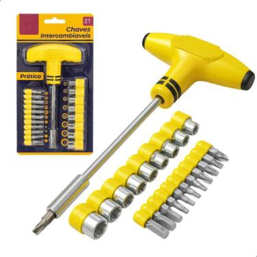 Imagem de Jogo De Chave Tipo T 21 Peça Philips Fenda Soquete Bits Torx - Só Qual
