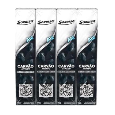 Imagem de Creme Dental Sorriso Carvão Ativado 4 unidades de 90g