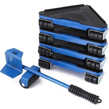 Imagem de Motores De Móveis Pesados, Mover Dolly, Kit De Ferramentas Para Elevador De Móveis, Rodas De Rotação 360°, Rolo Aplicável Para Movimentação Fácil E Segura De Sofás E Refrige, Blue