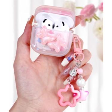 Imagem de Boaretiu Capa para Airpods 4 para mulheres meninas meninas fofo Kawaii - com chaveiro feminino elegante capa capa para Airpod 4ª geração 2024, borboleta