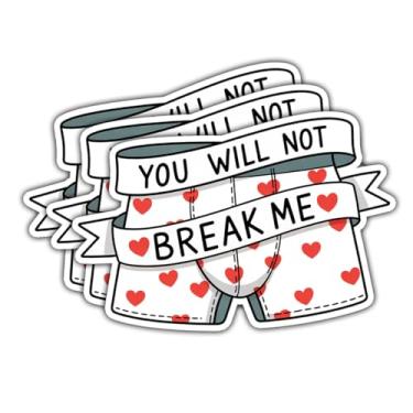 Imagem de Adesivos de boxers You Will Not Break Me Carls (3 peças - 7,6 cm), adesivos divertidos de vinil motivacionais presentes para amigos, adolescentes, amantes de academia, para laptop, garrafa de água