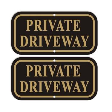 Imagem de Pacote com 2 placas privadas para entrada de automóveis, placa de condução privada sem invasão, placa de alumínio resistente de 30,5 x 15 cm, resistente a ferrugem, à prova de intempéries, proteção UV